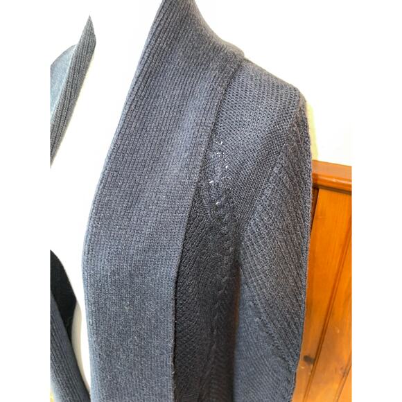 Womens Cabi Navy Blue Countryside Cable Knit Open Front Cardigan Sweater Size XS - Picture 2 of 10